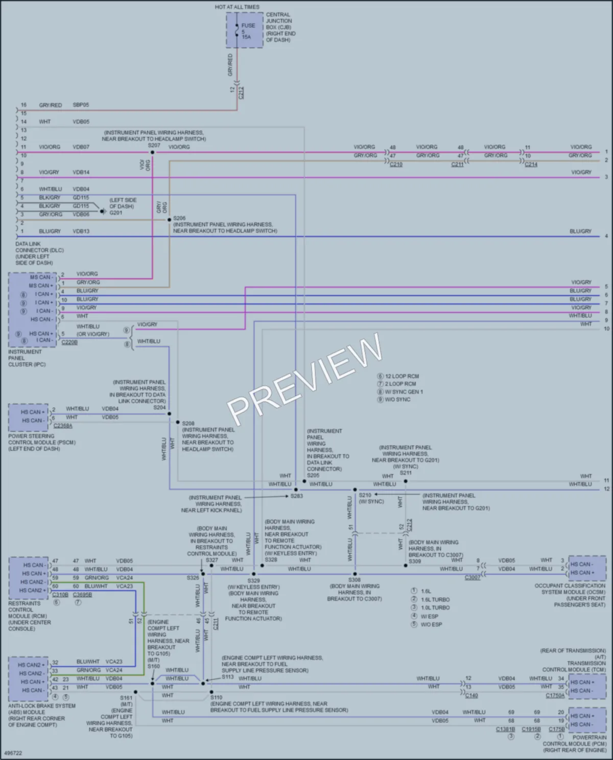 2018 Ford Fiesta Computer Data Lines wiring diagram preview