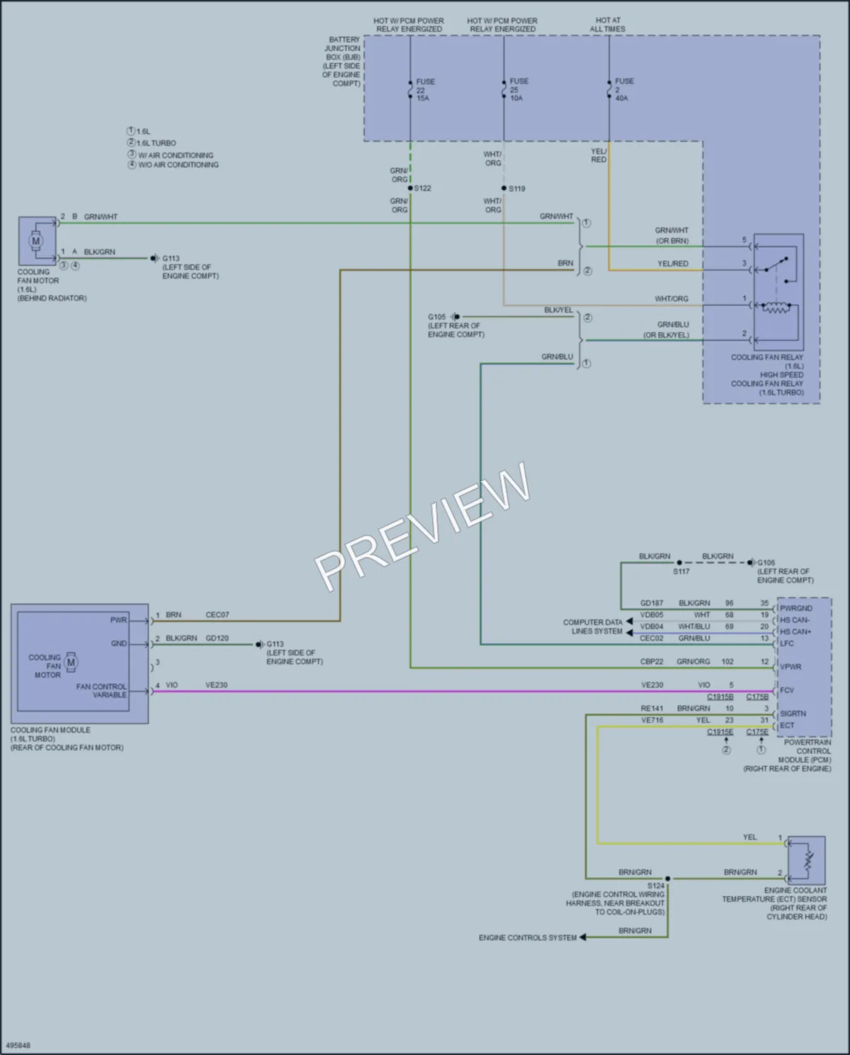 2018 Ford Fiesta Cooling Fan wiring diagram preview