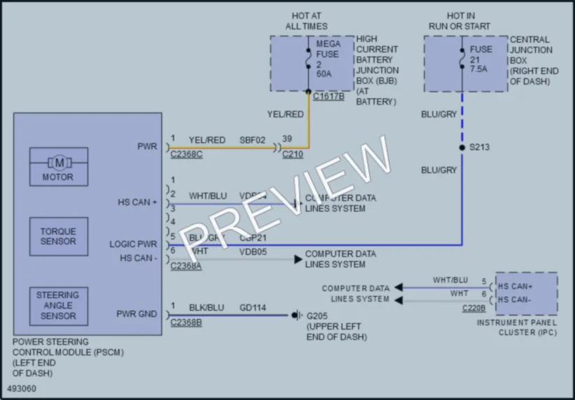 2018 Ford Fiesta Electronic Power Steering wiring diagram preview