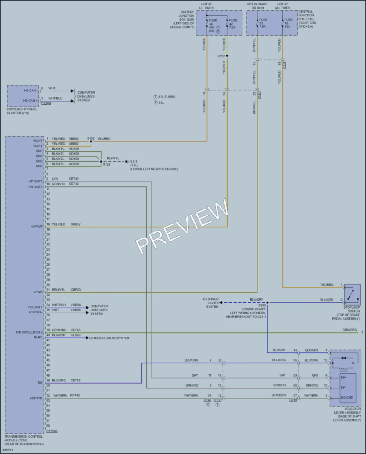 2018 Ford Fiesta Transmission wiring diagram preview