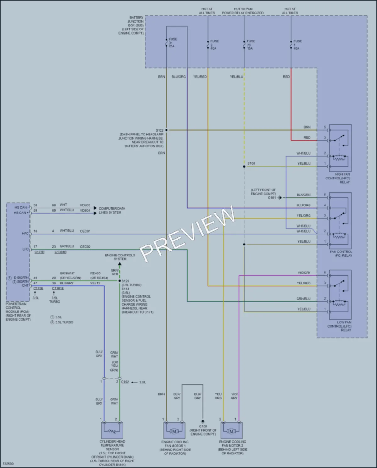 2018 Ford Flex Cooling Fan wiring diagram preview