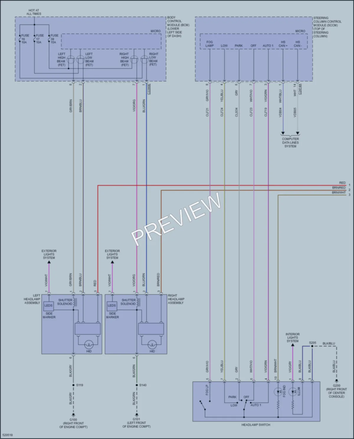 2018 Ford Flex Headlights wiring diagram preview