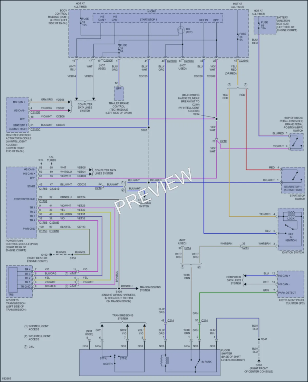 2018 Ford Flex Shift Interlock wiring diagram preview