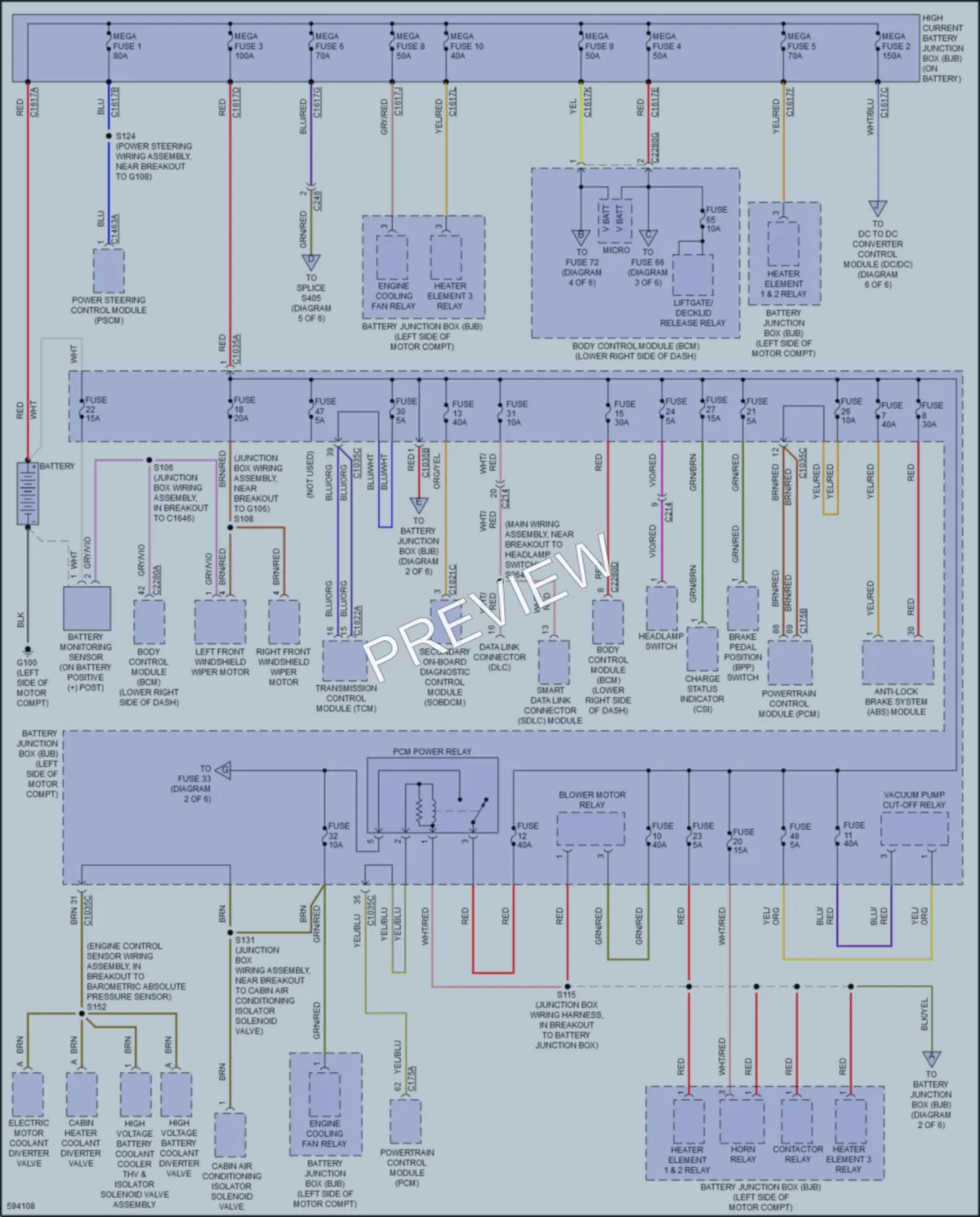2018 Ford Focus Power Distribution wiring diagram preview