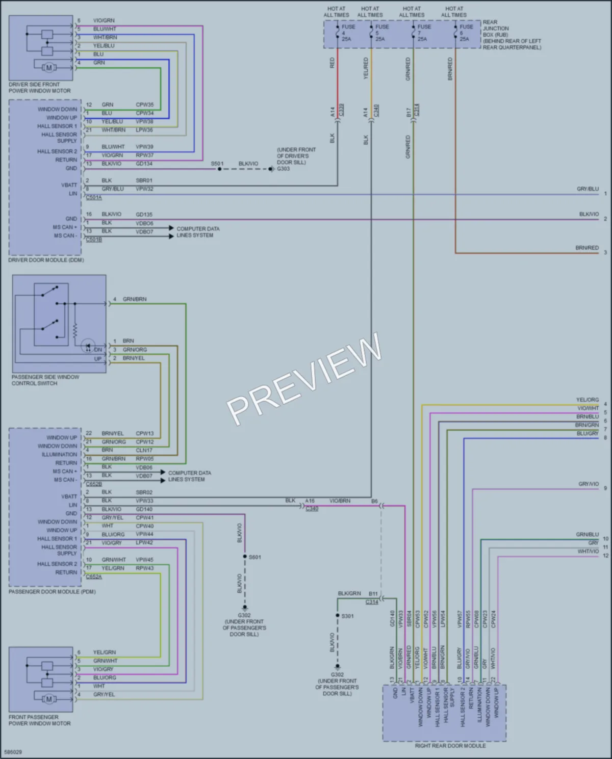 2018 Ford Focus Power Windows wiring diagram preview