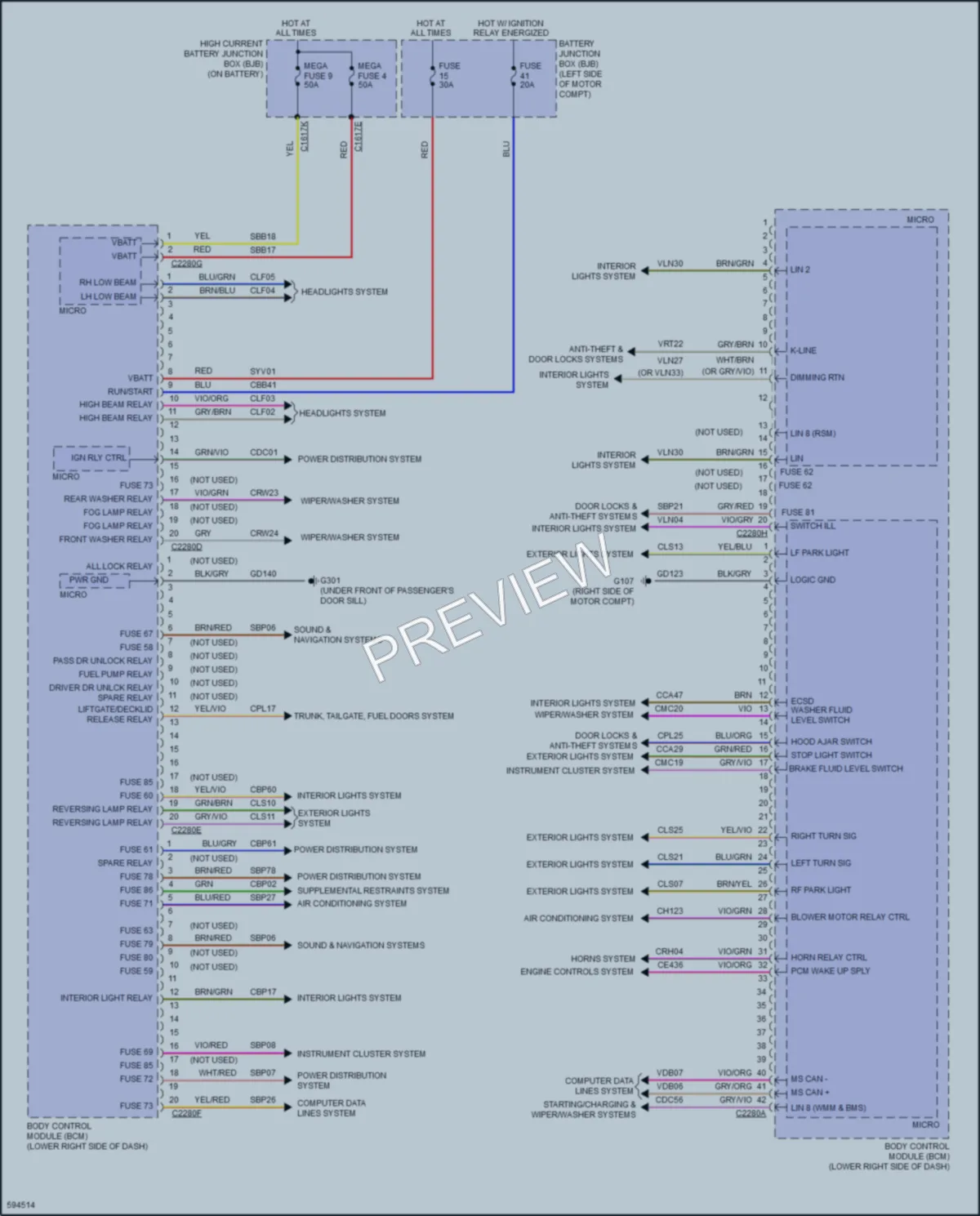 2018 Ford FocusElectric Body Control Modules wiring diagram preview