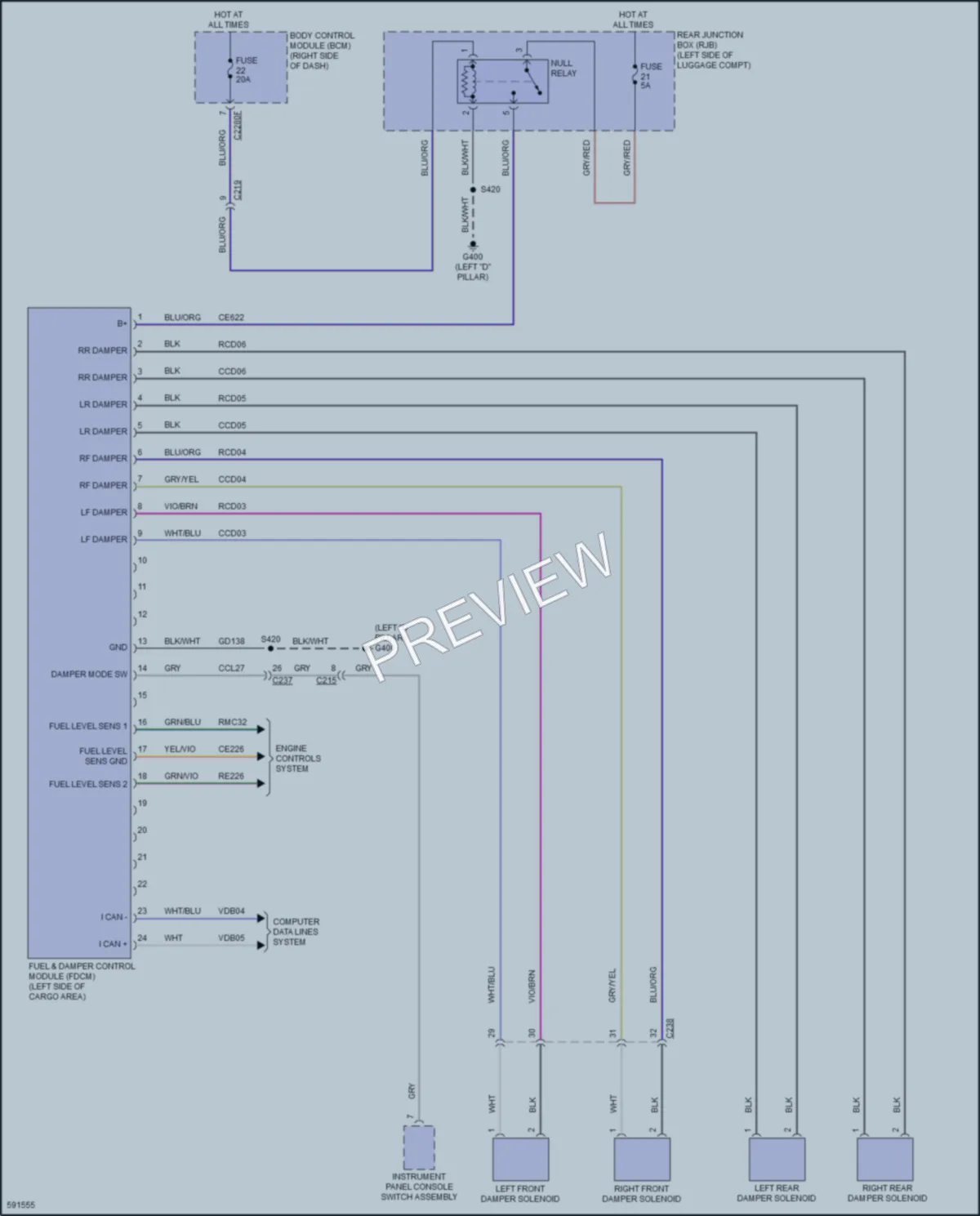 2018 Ford FocusElectric Electronic Suspension wiring diagram preview