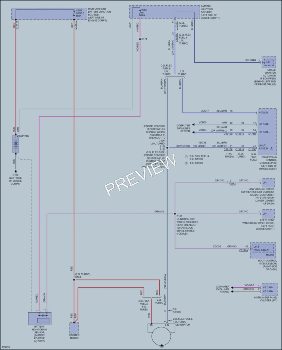 2018 Ford FocusElectric Starting Charging wiring diagram preview
