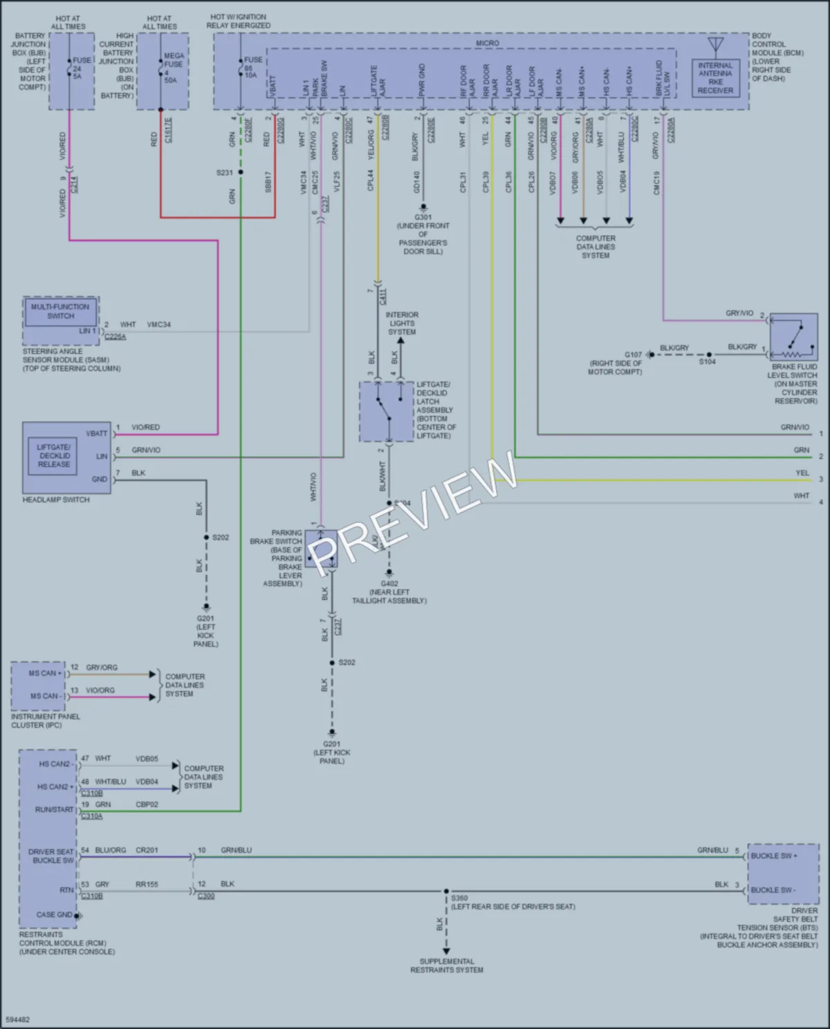 2018 Ford FocusElectric Warning Systems wiring diagram preview