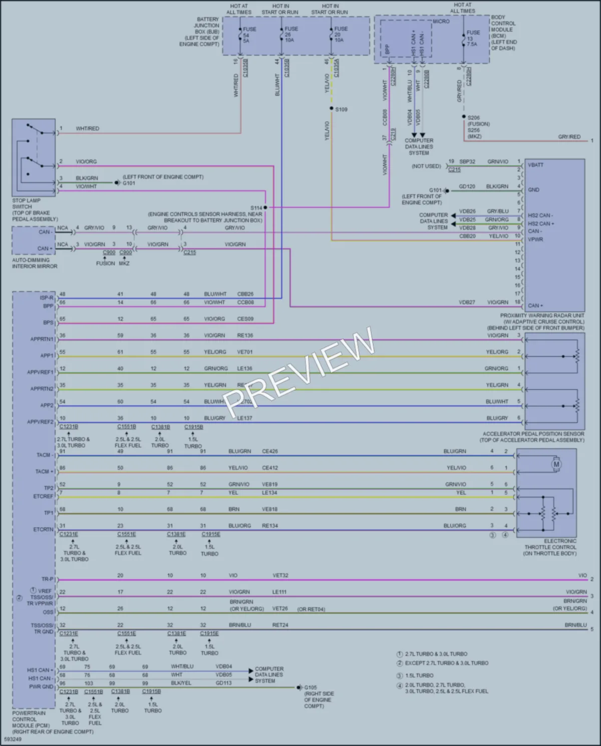 2018 Ford Fusion Cruise Control wiring diagram preview