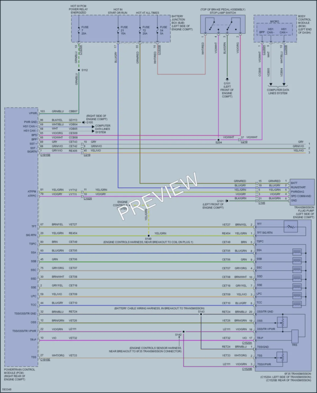 2018 Ford Fusion Transmission wiring diagram preview
