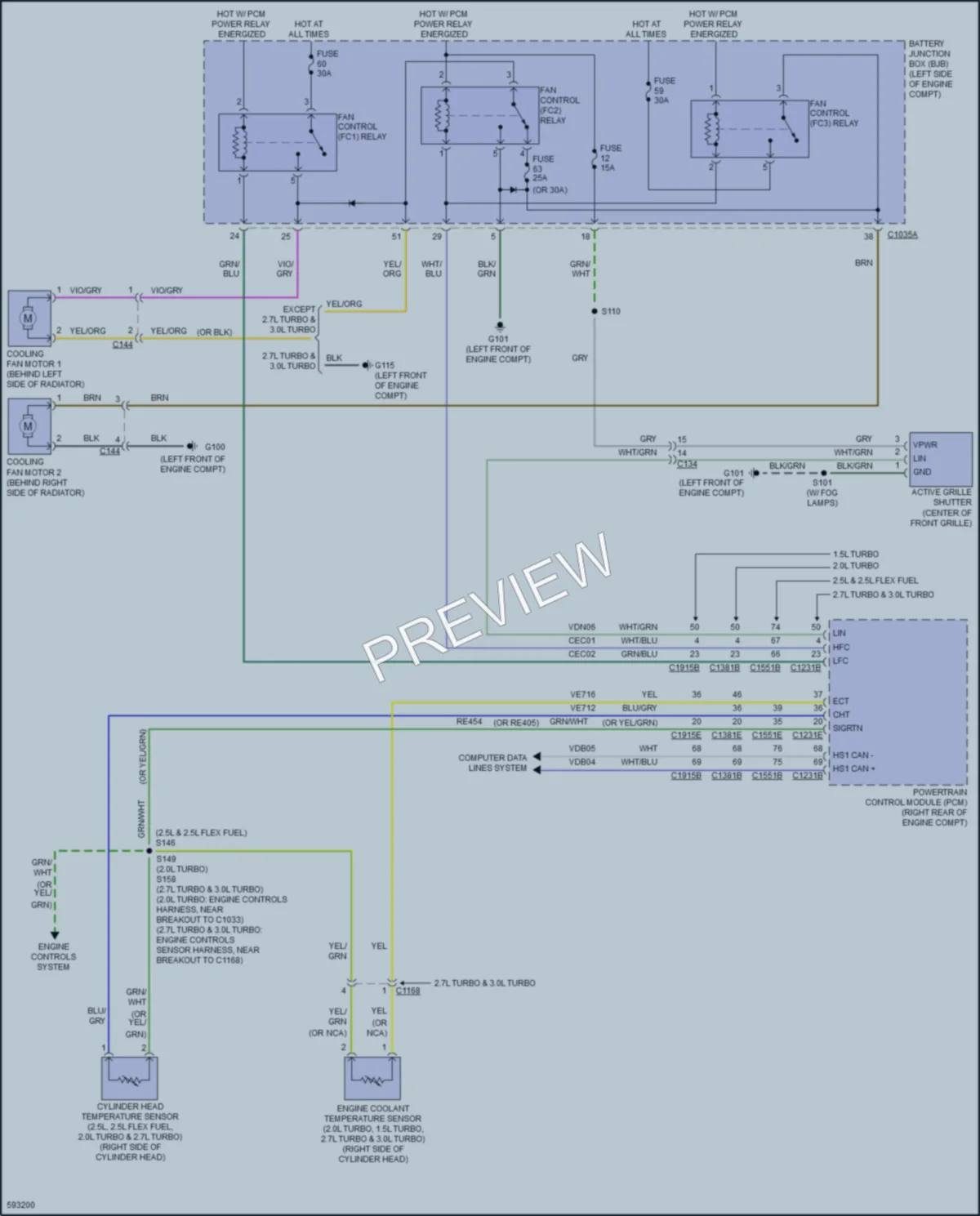 2018 Ford FusionEnergi Cooling Fan wiring diagram preview