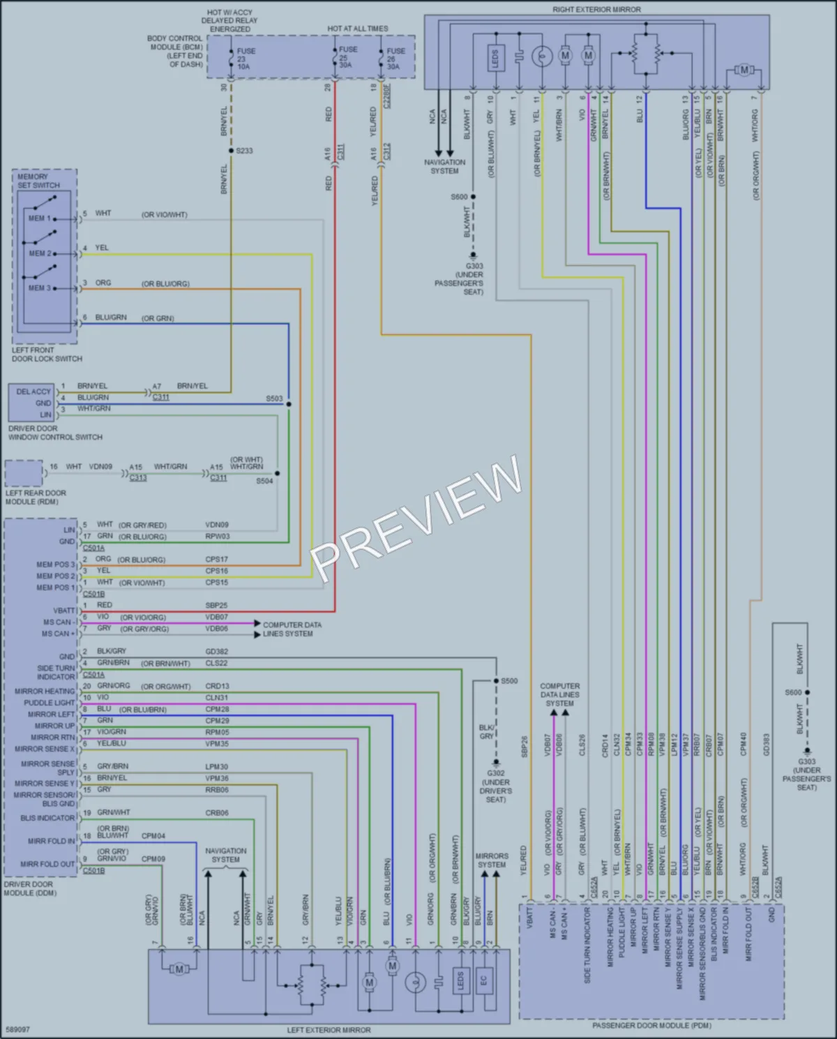 2018 Ford FusionEnergi Memory Systems wiring diagram preview