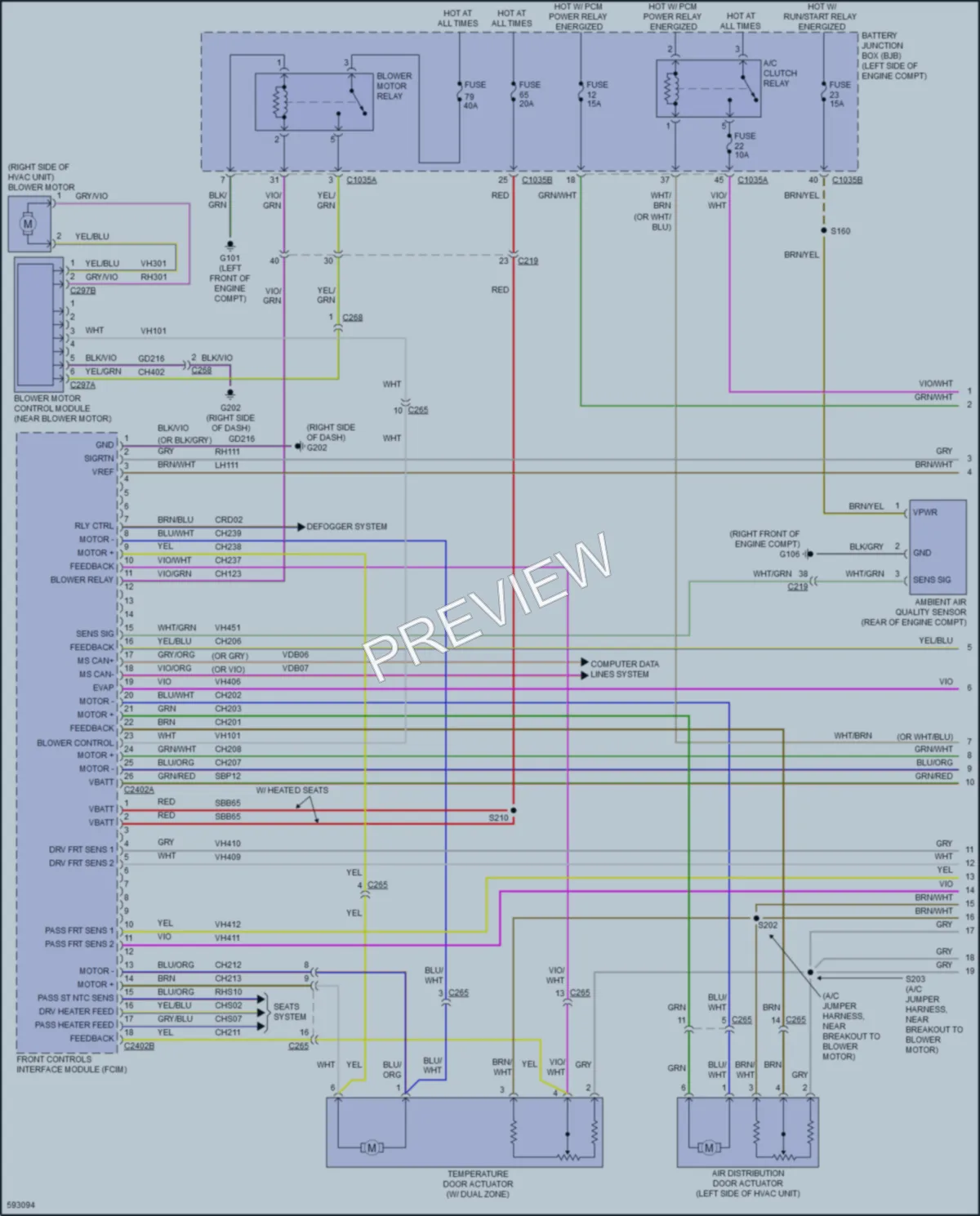 2018 Ford FusionHybrid Air Conditioning wiring diagram preview