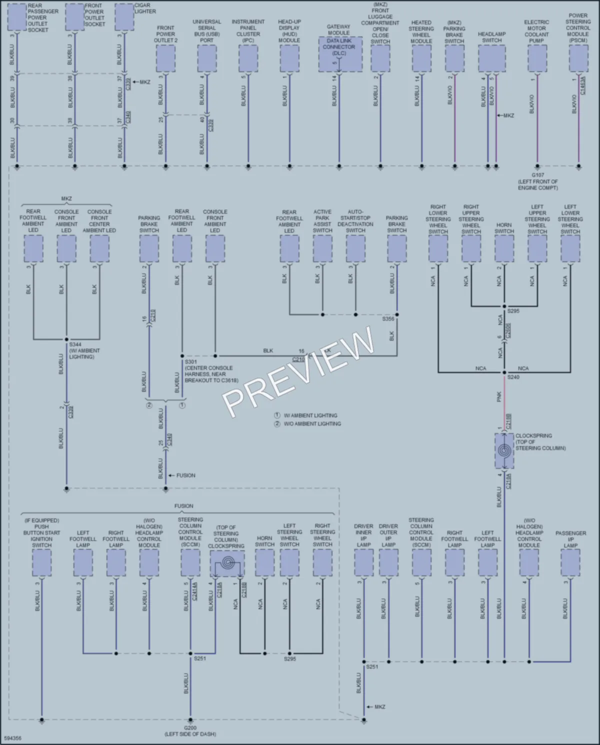 2018 Ford FusionHybrid Ground Distribution wiring diagram preview