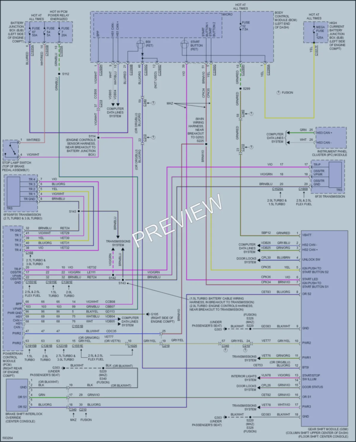 2018 Ford FusionHybrid Shift Interlock wiring diagram preview
