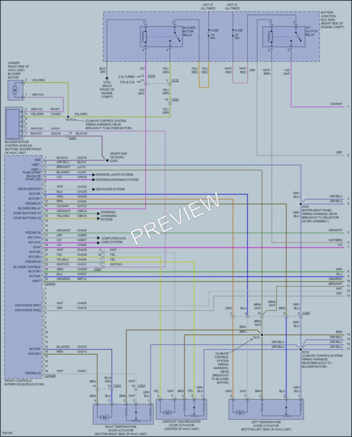 2018 Ford Mustang Air Conditioning wiring diagram preview