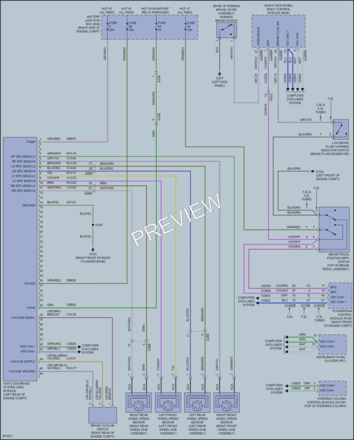 2018 Ford Mustang Anti Lock Brakes wiring diagram preview