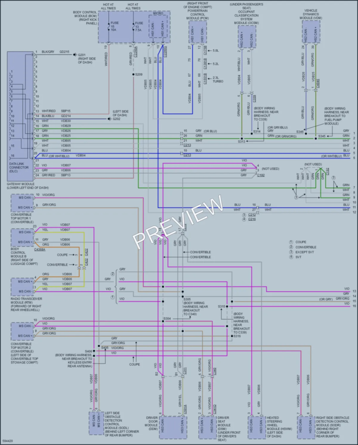 2018 Ford Mustang Computer Data Lines wiring diagram preview
