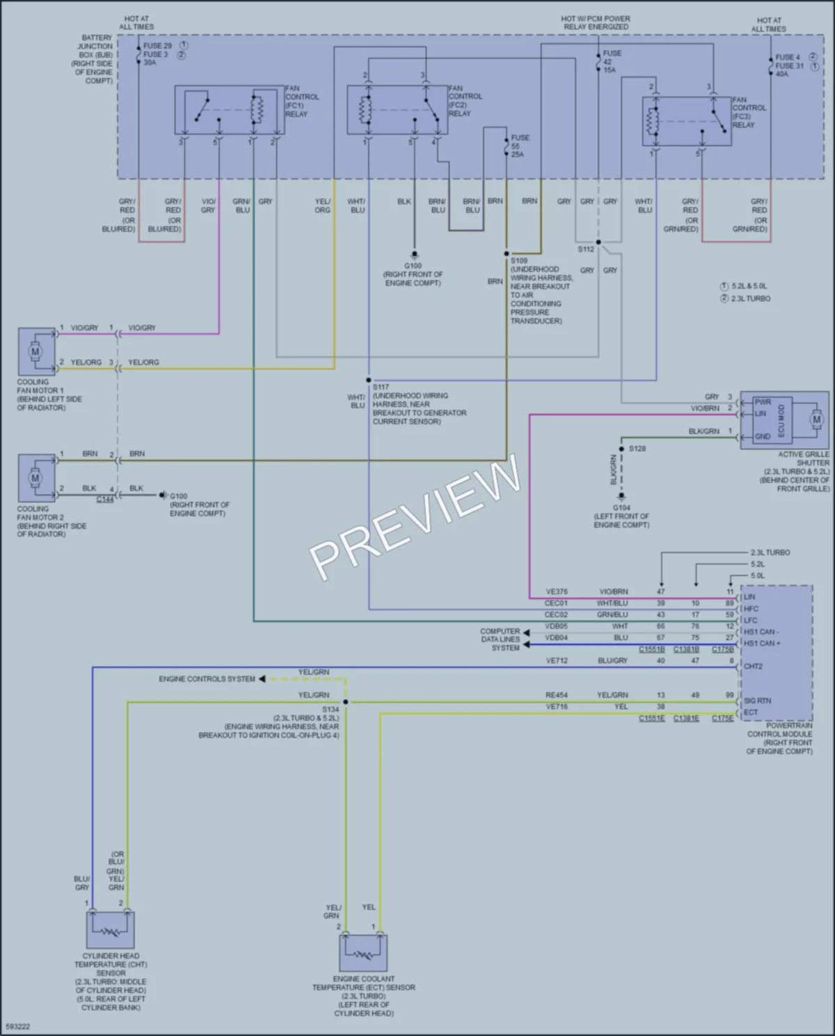 2018 Ford Mustang Cooling Fan wiring diagram preview