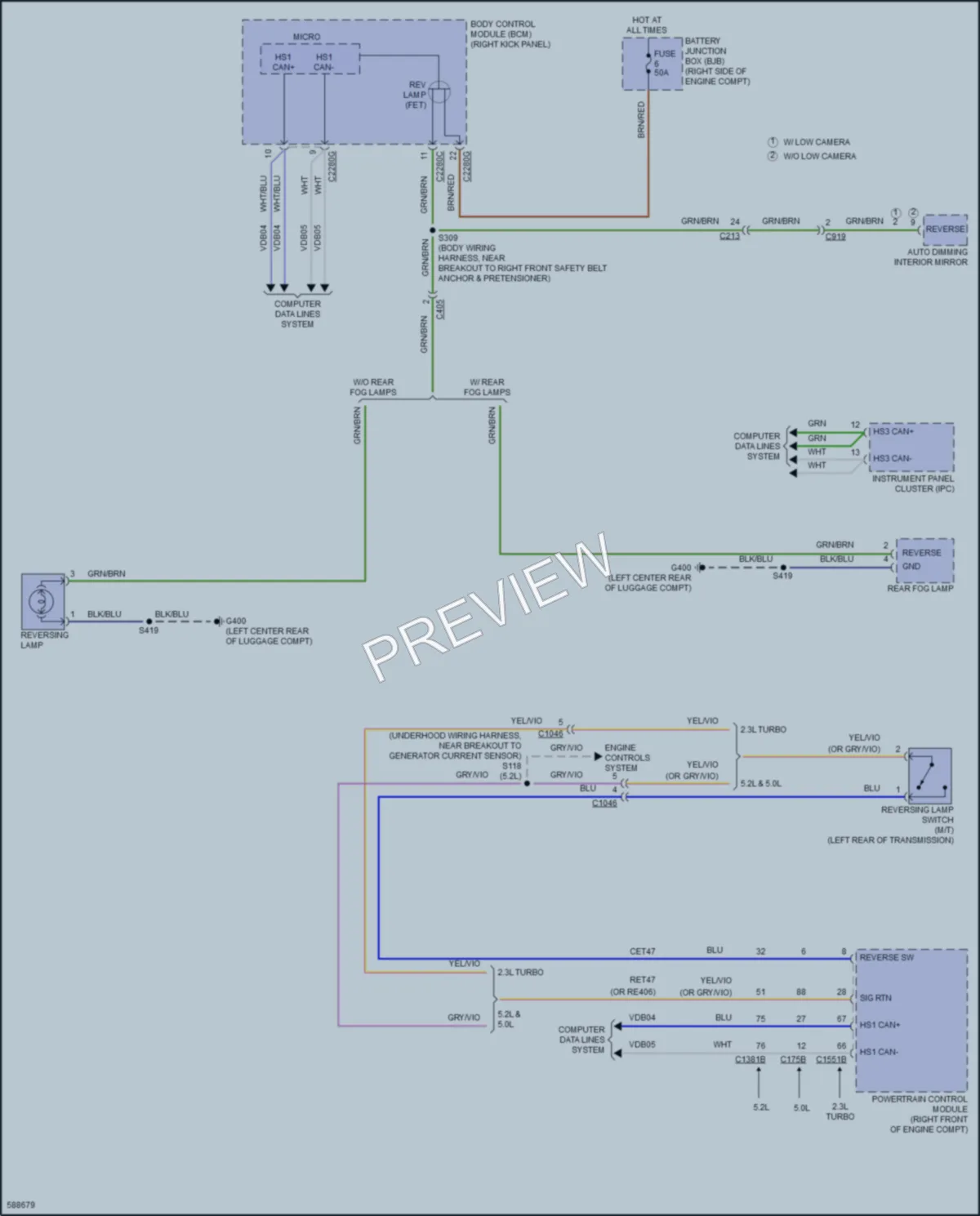 2018 Ford Mustang Exterior Lights wiring diagram preview
