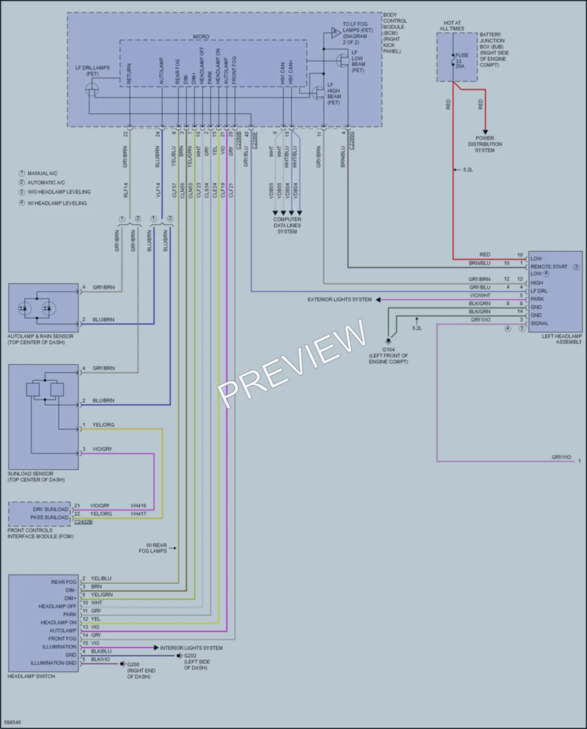 2018 Ford Mustang Headlights wiring diagram preview