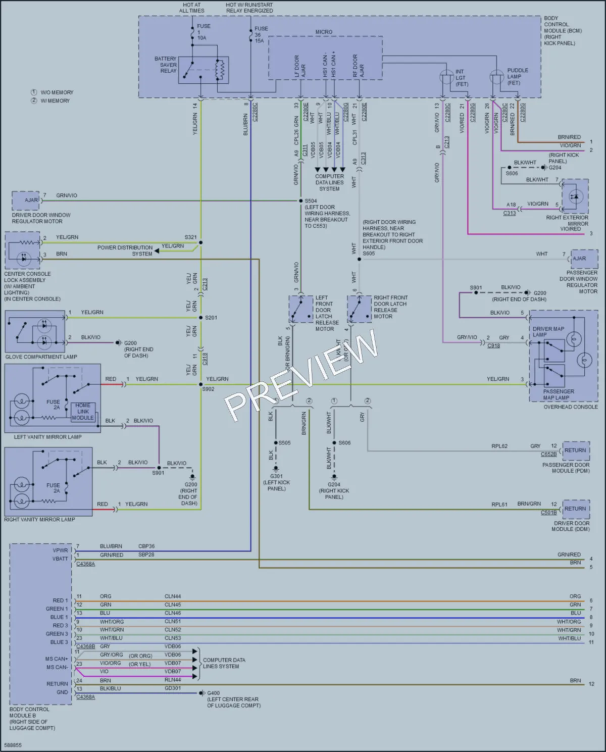 2018 Ford Mustang Interior Lights wiring diagram preview