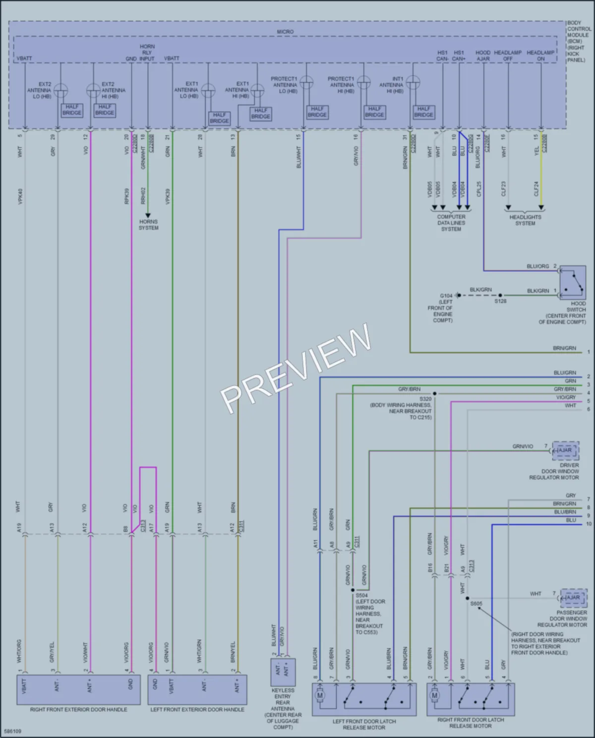 2018 Ford Mustang Power Door Locks wiring diagram preview