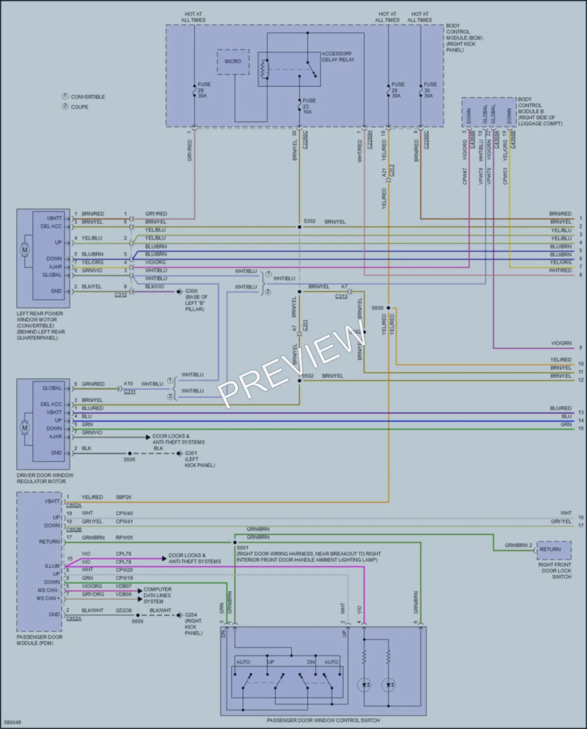 2018 Ford Mustang Power Windows wiring diagram preview