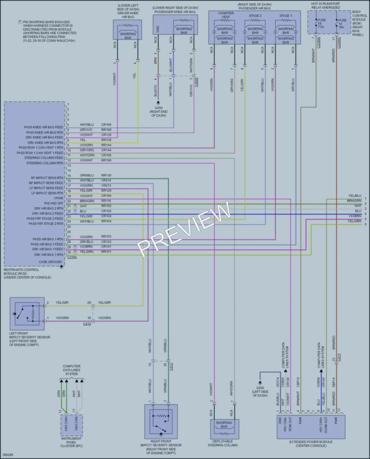 2018 Ford Mustang Supplemental Restraints wiring diagram preview
