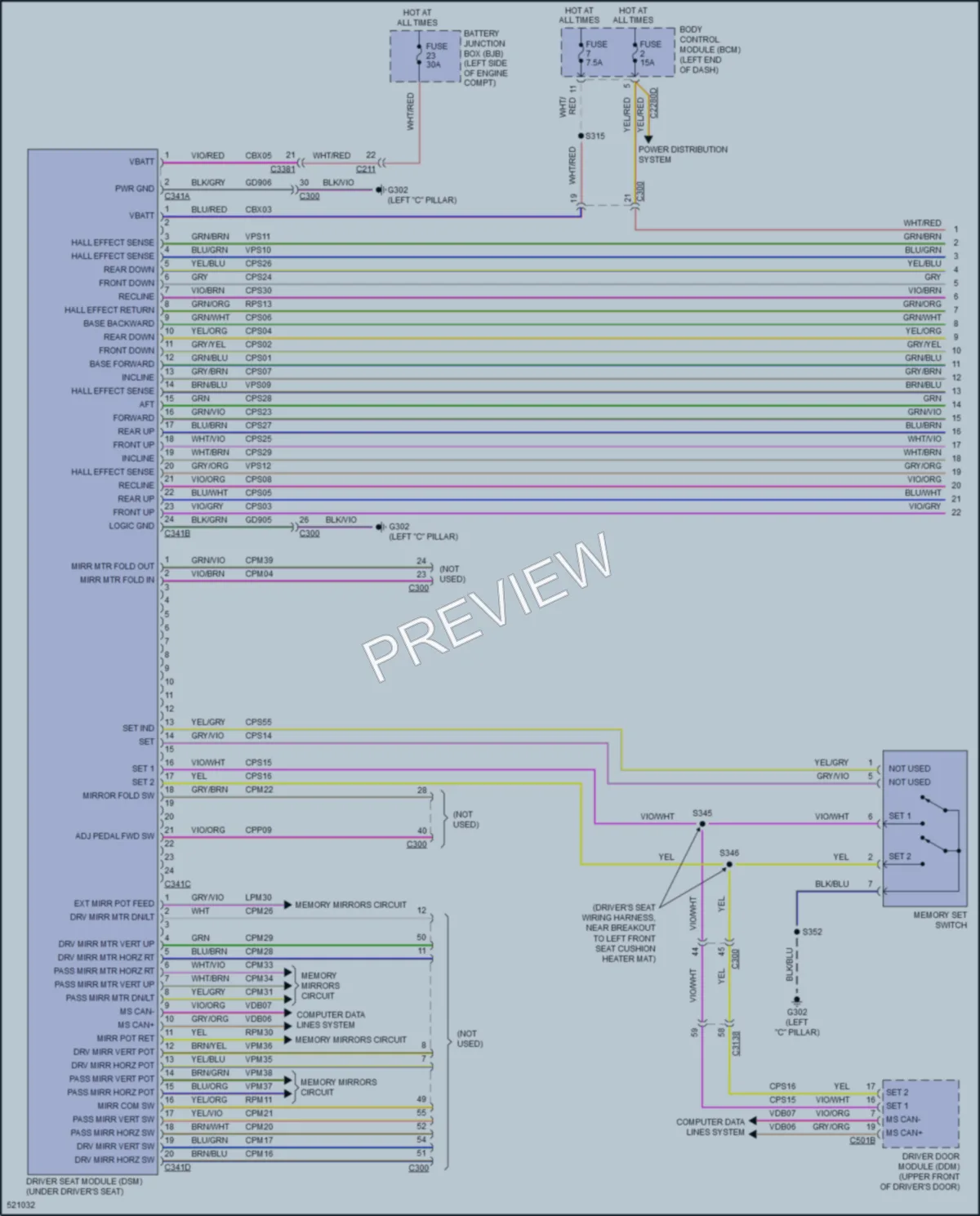 2018 Ford Taurus Memory Systems wiring diagram preview