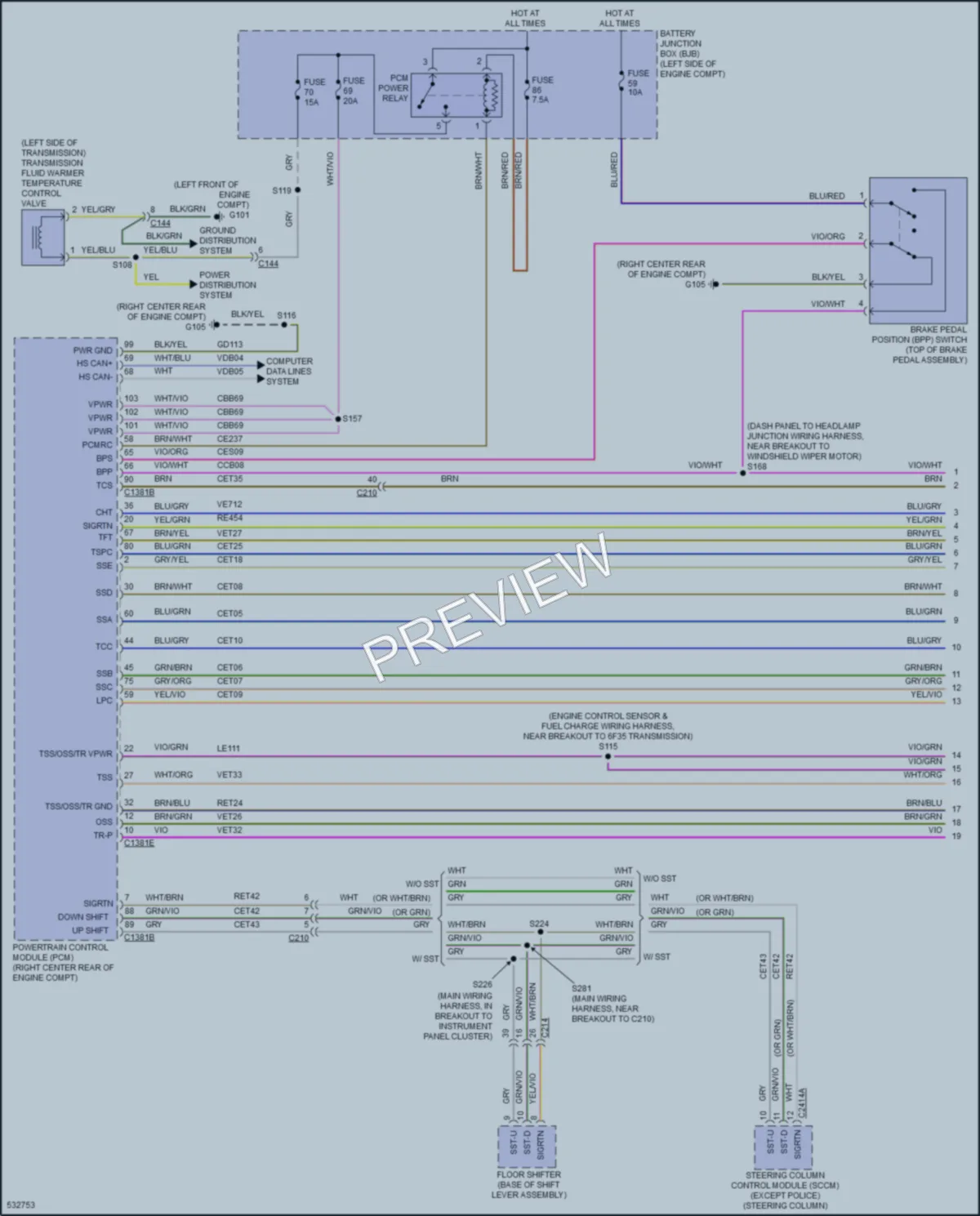 2018 Ford Taurus Transmission wiring diagram preview