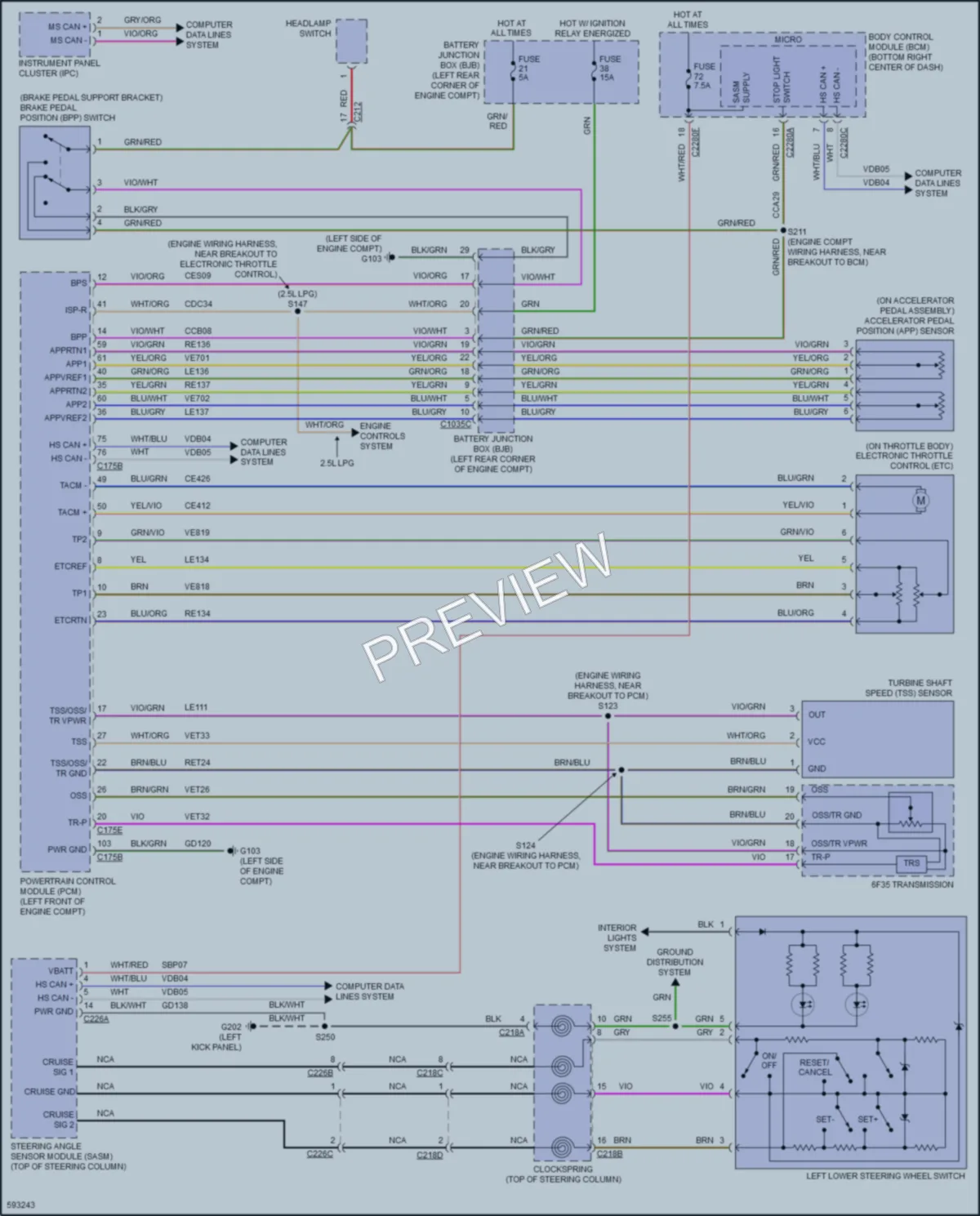 2018 Ford TransitConnect Cruise Control wiring diagram preview