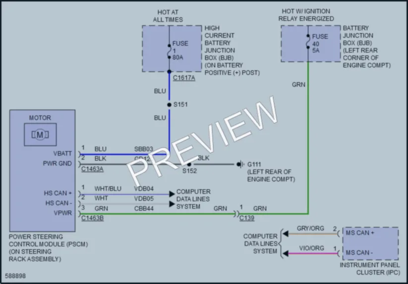 2018 Ford TransitConnect Electronic Power Steering wiring diagram preview