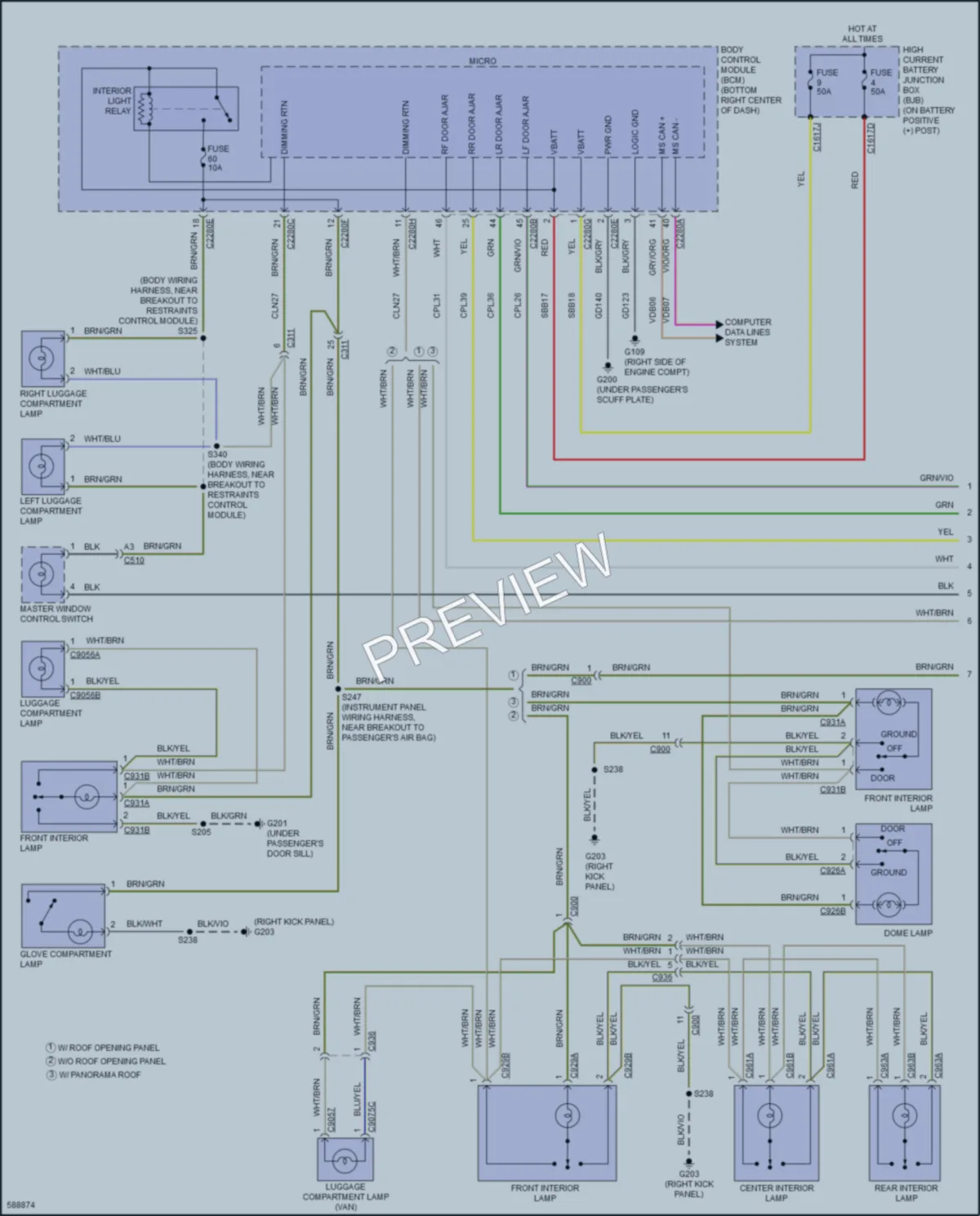 2018 Ford TransitConnect Interior Lights wiring diagram preview