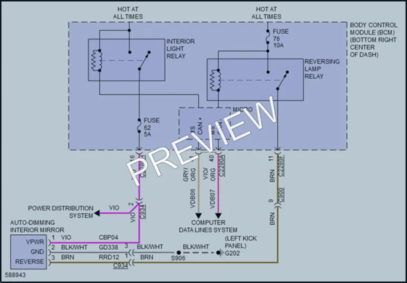 2018 Ford TransitConnect Power Mirrors wiring diagram preview