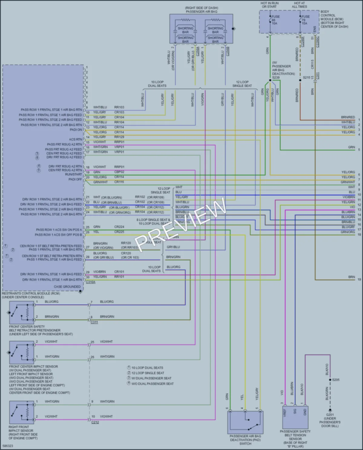 2018 Ford TransitConnect Supplemental Restraints wiring diagram preview