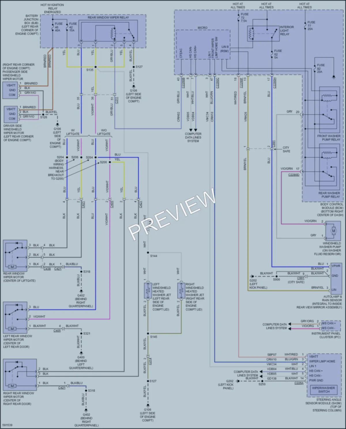 2018 Ford TransitConnect Wiper Washer wiring diagram preview