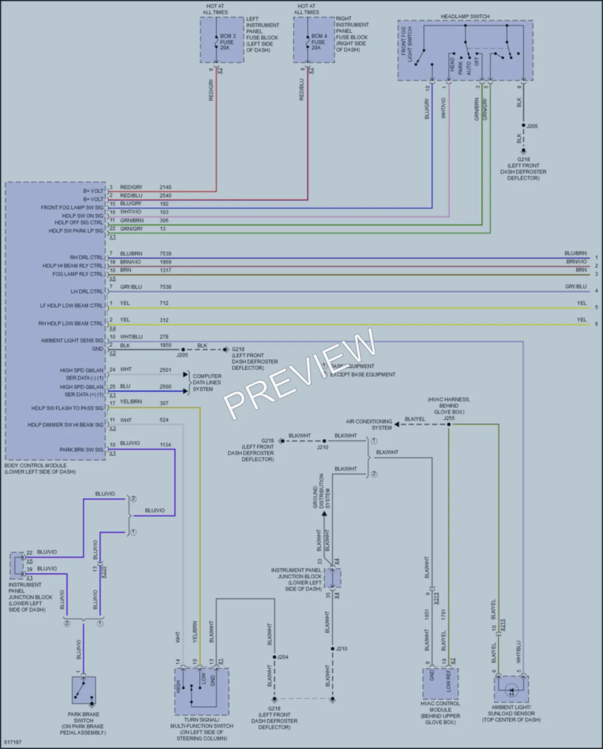 2018 GMC 1500Sierra Headlights wiring diagram preview