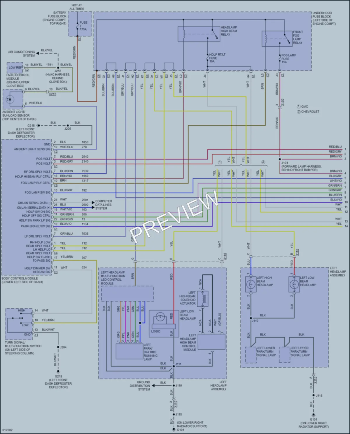 2018 GMC 2500HDSierraDenali Headlights wiring diagram preview