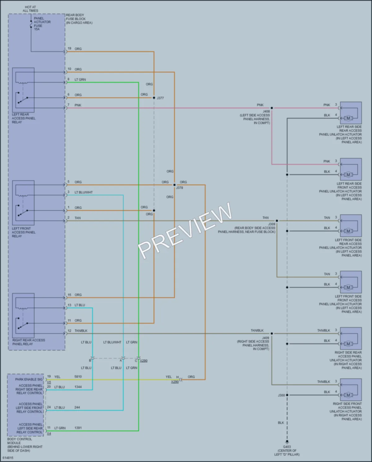 2018 GMC 2500Savana Trunk Tailgate Fuel Door wiring diagram preview