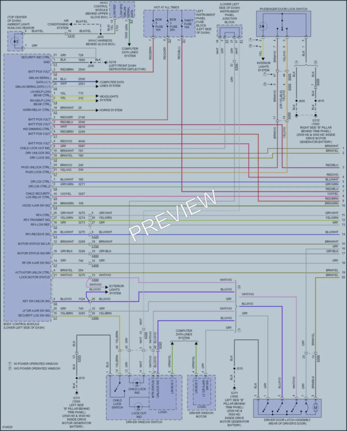2018 GMC 3500HDSierra Power Door Locks wiring diagram preview