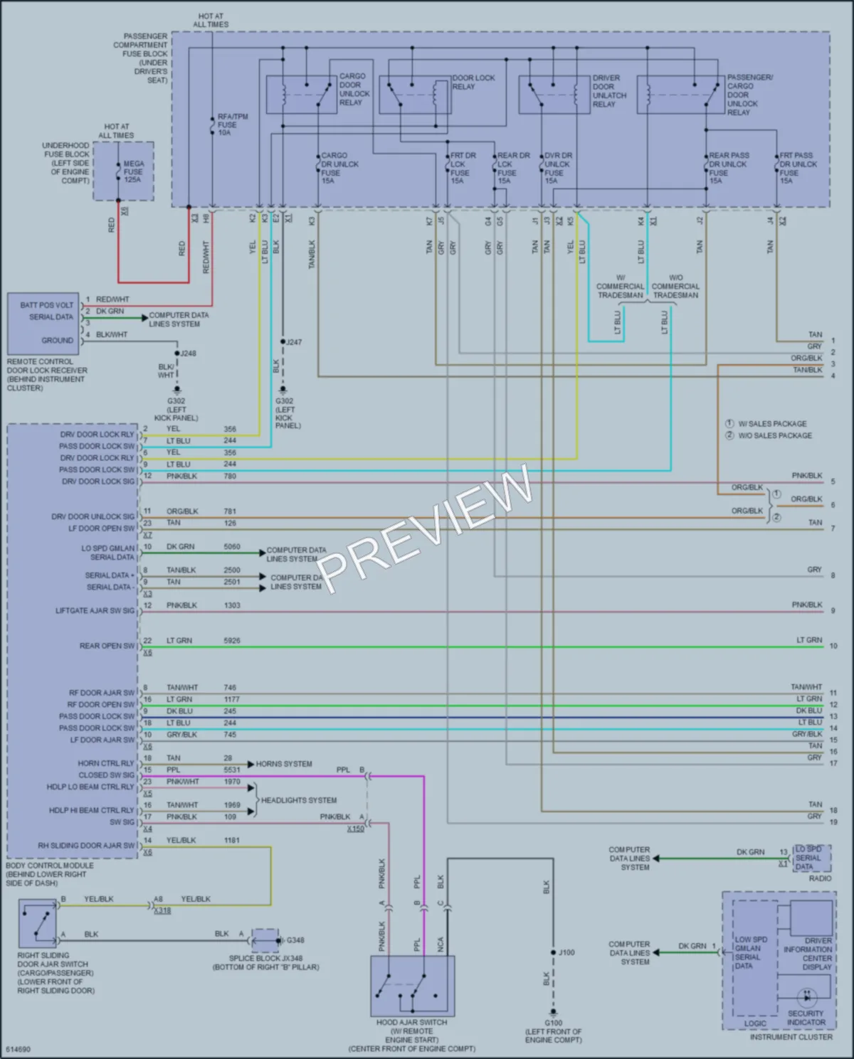 2018 GMC 3500Savana Anti Theft wiring diagram preview