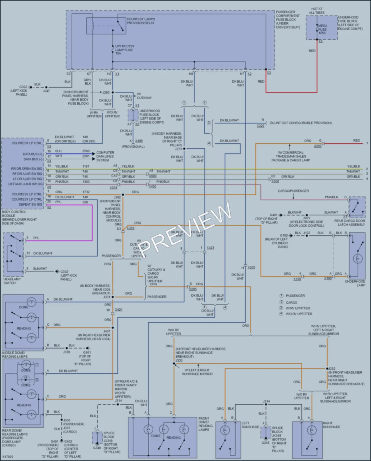 2018 GMC 3500Savana Interior Lights wiring diagram preview