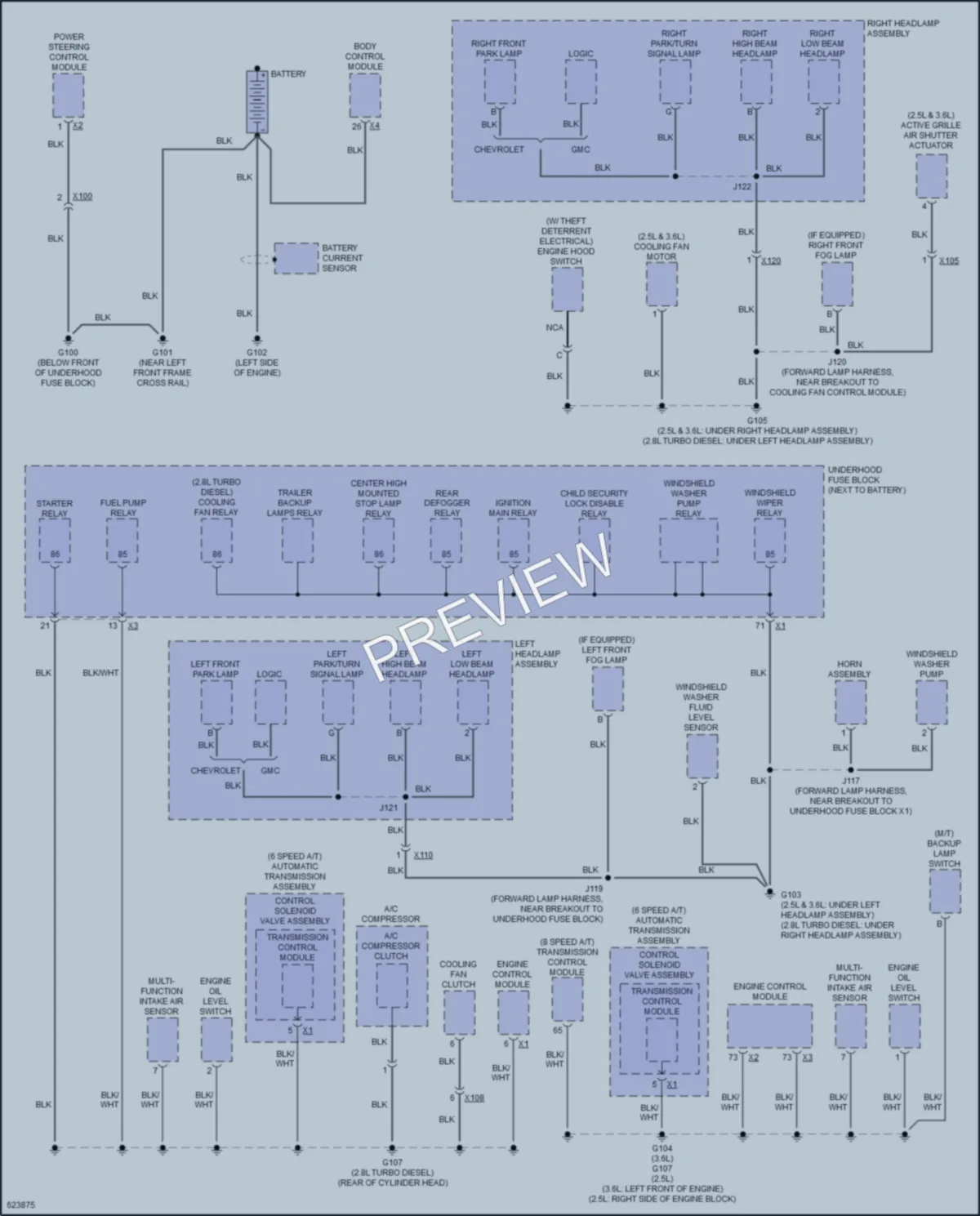 2018 GMC Canyon Ground Distribution wiring diagram preview