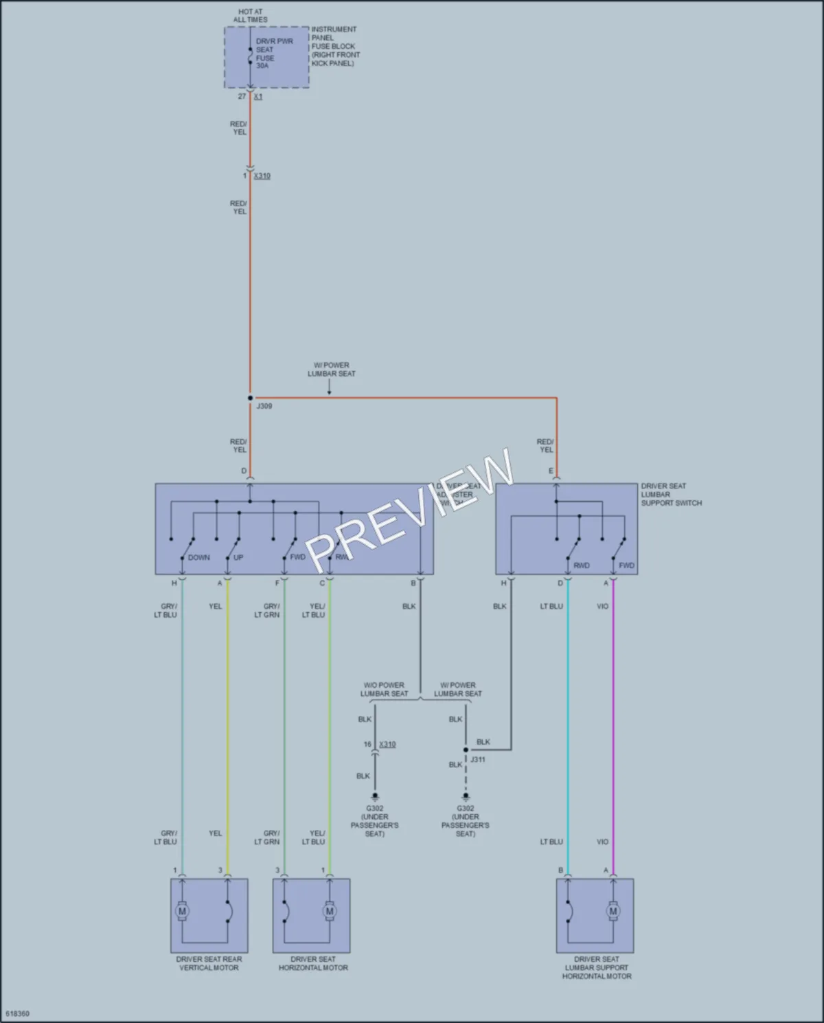 2018 GMC Canyon Power Seats wiring diagram preview