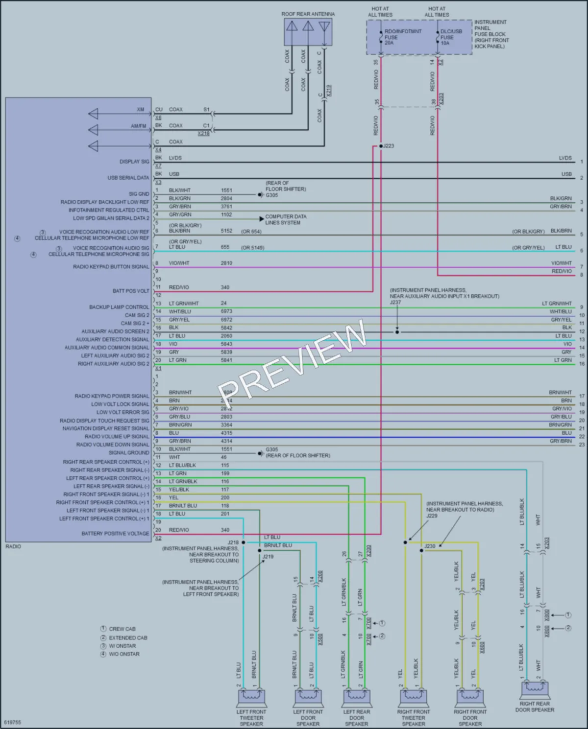 2018 GMC Canyon Radio wiring diagram preview