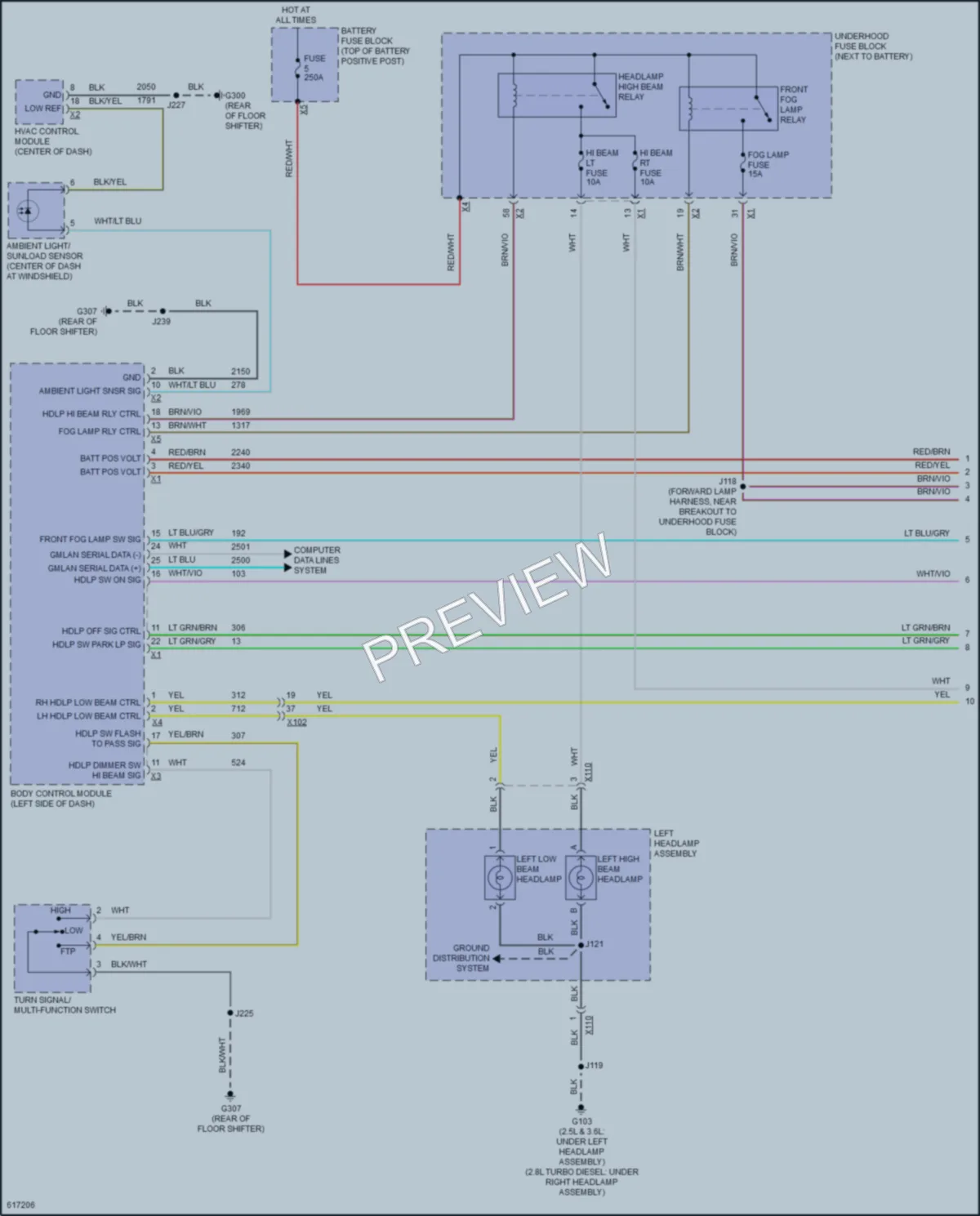 2018 GMC CanyonDenali Headlights wiring diagram preview