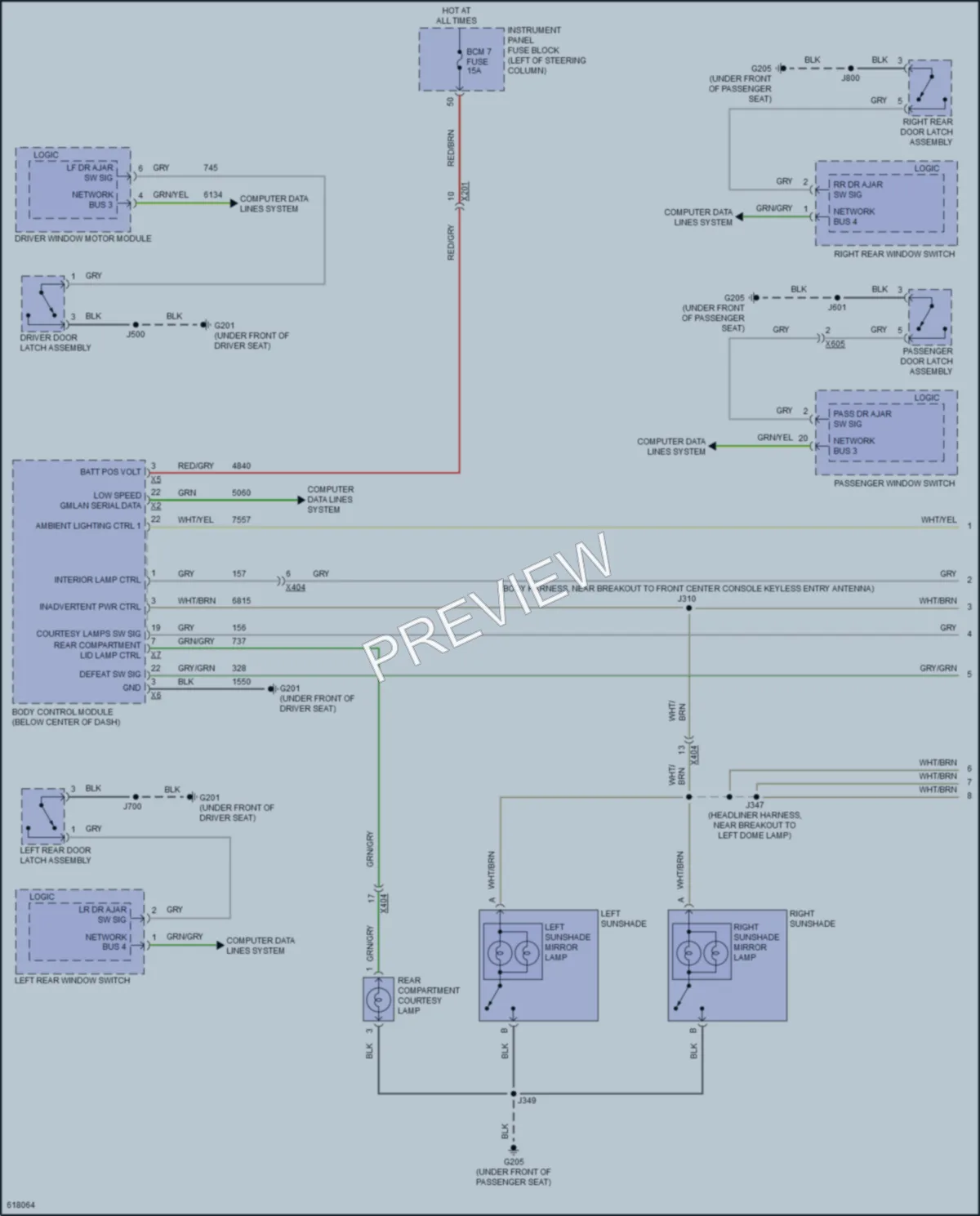 2018 GMC Terrain Interior Lights wiring diagram preview