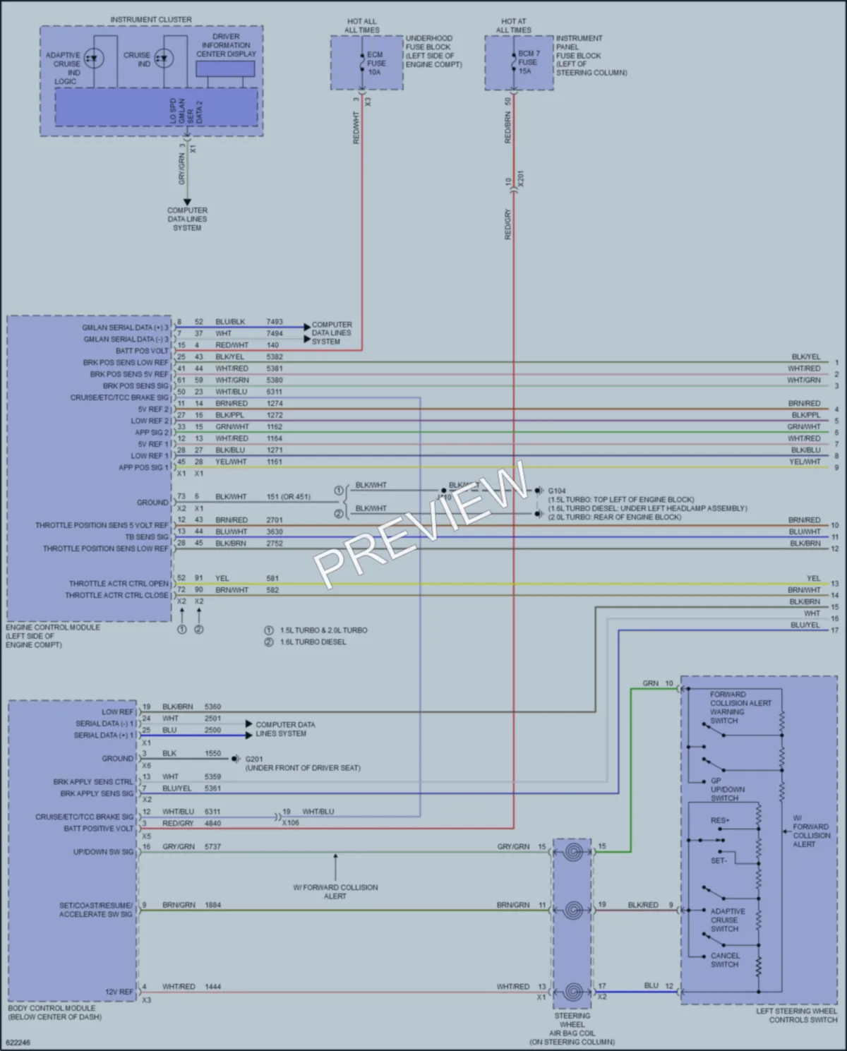 2018 GMC TerrainDenali Cruise Control wiring diagram preview